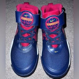 Nike Team Hustle, Boys, Blue and Red Sneakers, 12C